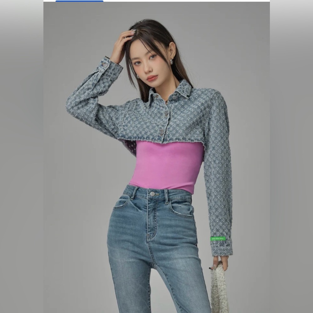 CHUU cropped denim jacket